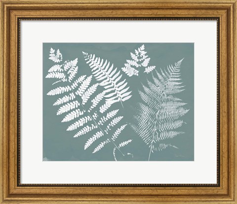 Framed Nature by the Lake Ferns II Gray Mist Crop Print