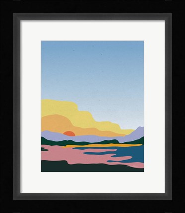 Framed Hills and Valleys III No Clouds Print