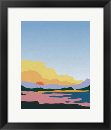 Framed Hills and Valleys III No Clouds Print