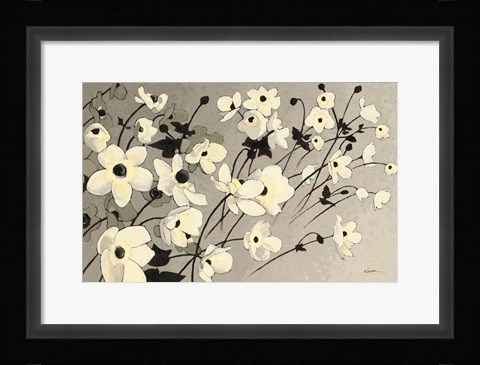 Framed Anemones Japonaises Gray Print