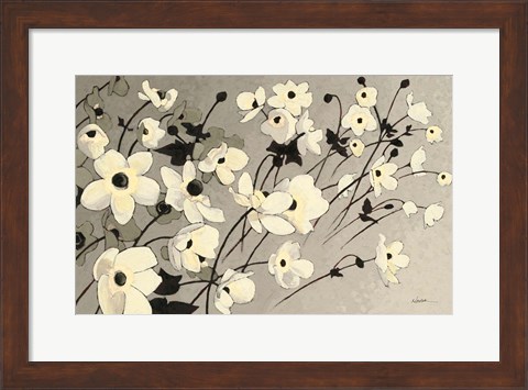Framed Anemones Japonaises Gray Print