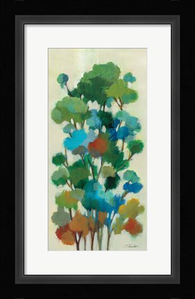 Framed Green Branches I Print