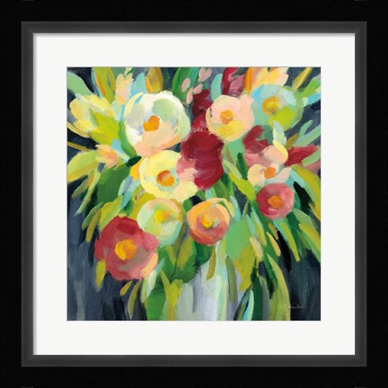 Framed Spring Flowers in a Vase II Print