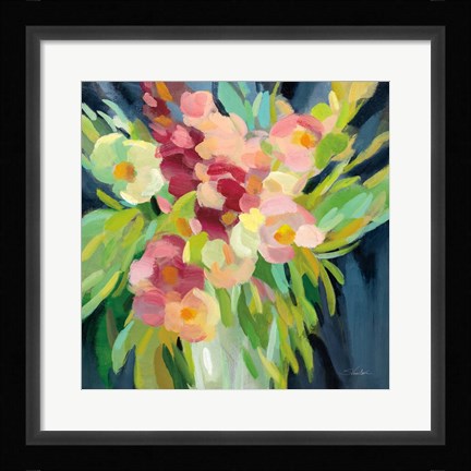 Framed Spring Flowers in a Vase I Print