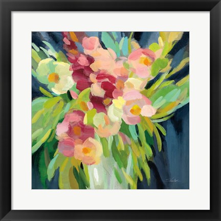 Framed Spring Flowers in a Vase I Print