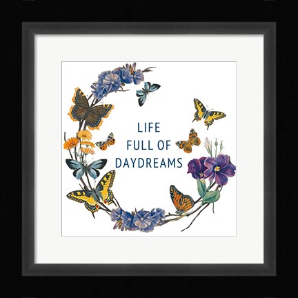 Framed Butterfly Garden I Print