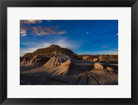 Framed Moonrise, Dinosaur Provincial Park Print