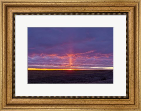 Framed Light Pillar Off the Rising Sun Print