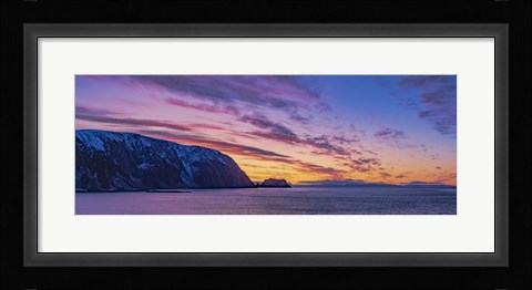 Framed Sunset Over the Sea Cliffs Of Finnkirka, Norway Print