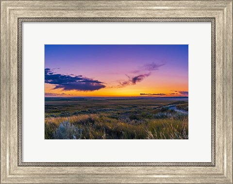 Framed Volcanic Twilight at Grasslands National Park, Canada Print