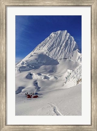 Framed Mountaineers, Alpamayo Mountain in Peru Print