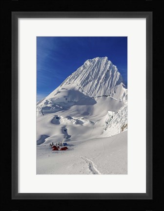 Framed Mountaineers, Alpamayo Mountain in Peru Print