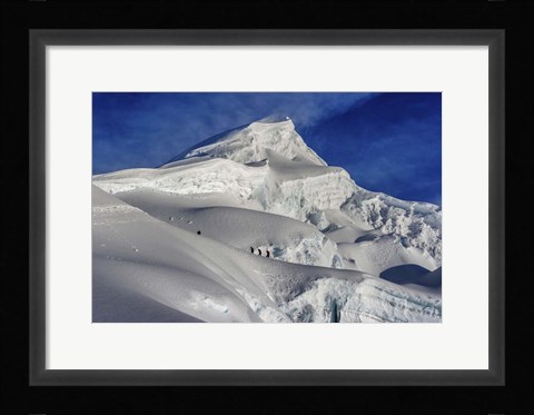 Framed Mountaineers, Cordillera Blanca Mountain Range in Peru Print