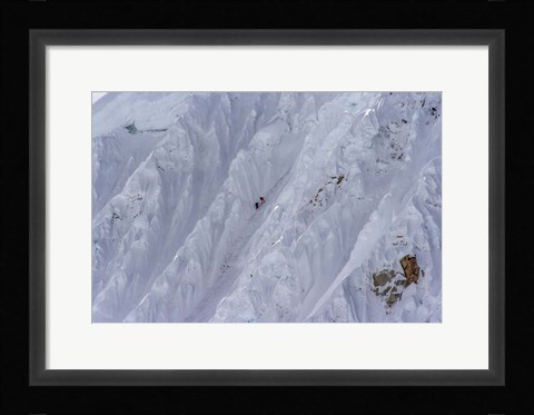 Framed Climbing Nevado Alpamayo Mountain in Peru Print