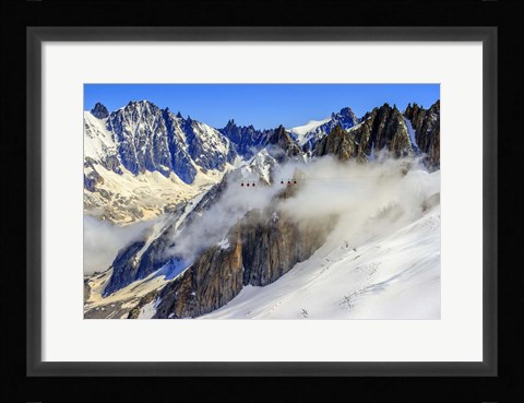 Framed Panoramic Mont Blanc Cable Car Print