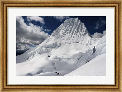 Framed Advanced Campsite on Nevado Alpamayo Mountain, Peru Print