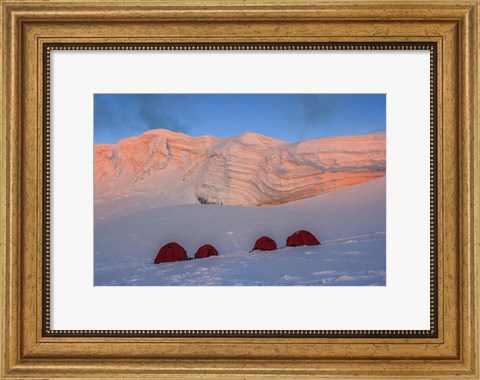 Framed Base Camp at Nevado Alpamayo &amp; Nevado Quitaraju in Peru Print