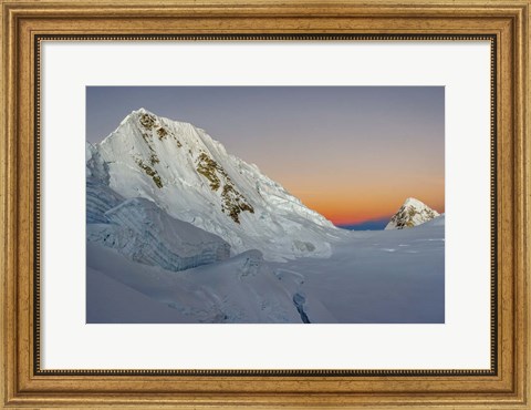 Framed Sunrise on Quitaraju Mountain, Peru Print