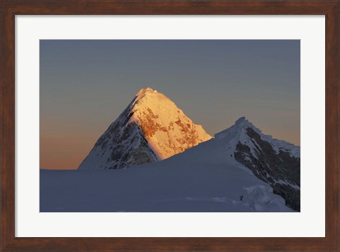 Framed Sunrise on Artesonraju Mountain, Peru Print
