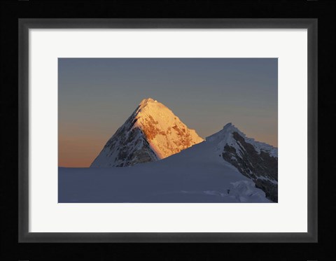 Framed Sunrise on Artesonraju Mountain, Peru Print