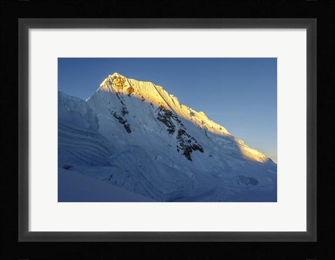 Framed Sunrise on Quitaraju Mountain in the Cordillera Blanca in the Andes Print