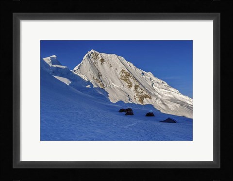 Framed Campsite on Quitaraju Mountain Print