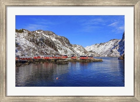 Framed Fishing Village, Norway Print