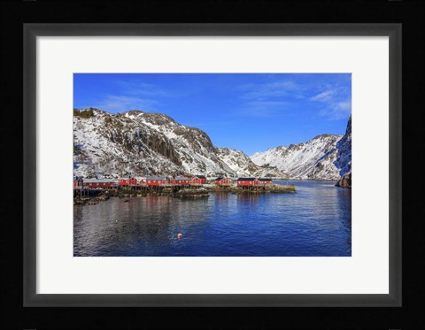 Framed Fishing Village, Norway Print