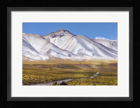 Framed Panoramic View Of the Lascar Volcano Complex in Chile Print