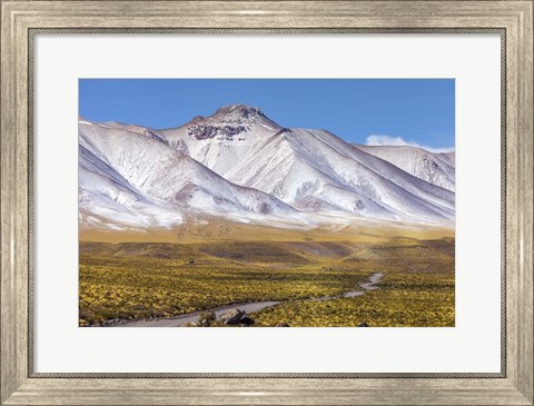 Framed Panoramic View Of the Lascar Volcano Complex in Chile Print