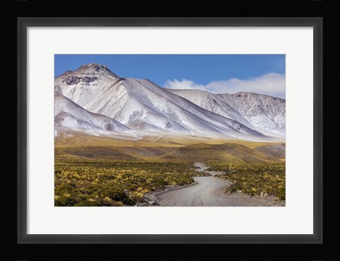 Framed Panoramic View Of the Lascar Volcano Complex in Chile Print