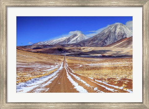 Framed Panoramic View Of the Chiliques Stratovolcano in Chile Print