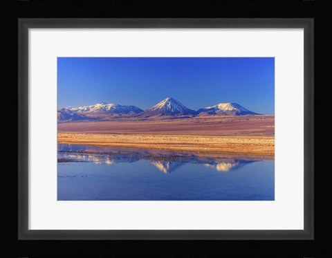 Framed Licancabur Stratovolcano Reflected in Laguna Tebinquinche, Chile Print