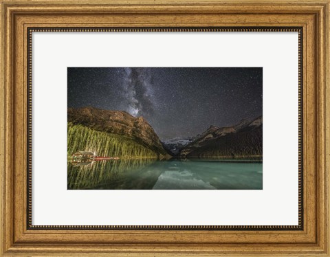 Framed Milky Way Over Lake Louise in Banff National Park, Alberta, Canada Print