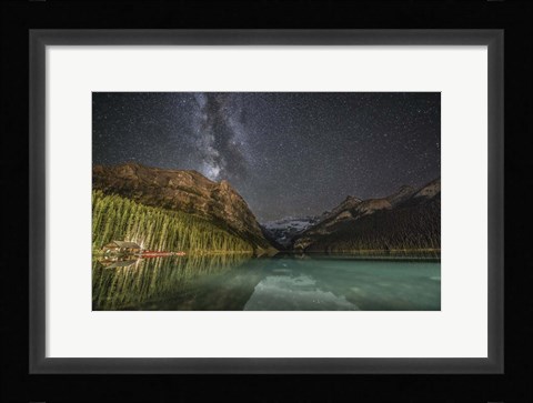 Framed Milky Way Over Lake Louise in Banff National Park, Alberta, Canada Print