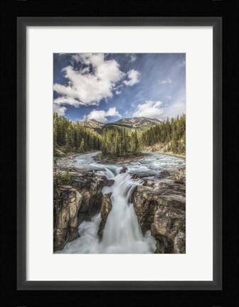 Framed Sunwapta Falls, Jasper National Park, Alberta, Canada Print