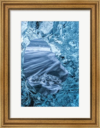 Framed Looking Through Ice, Iceland Print