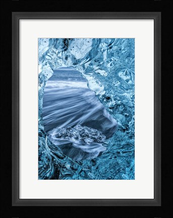 Framed Looking Through Ice, Iceland Print