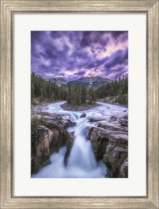 Framed Sunwapta Falls, Jasper National Park, Alberta, Canada Print