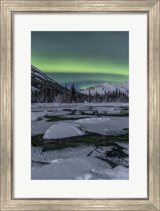 Framed Northern Lights, Annie Lake, Yukon, Canada Print
