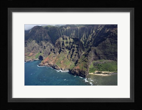 Framed Aerial View Of Na Pali Coast, Kauai Print