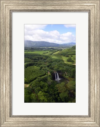 Framed Aerial View Of Wailua River State Park, Kauai, Hawaii Print