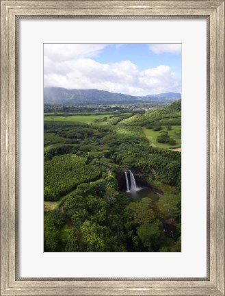 Framed Aerial View Of Wailua River State Park, Kauai, Hawaii Print