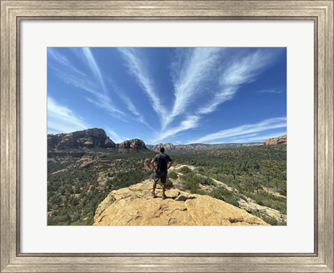 Framed Male Hiker on Soldier&#39;s Pass Trail, Sedona, Arizona Print