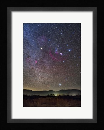 Framed Orion &amp; Sirius Rising Over the Peloncillo Mountains of Southwest New Mexico Print