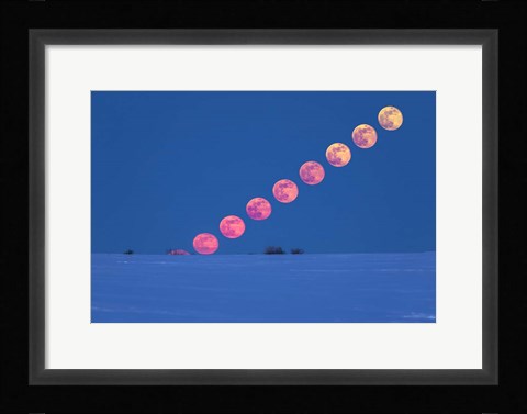 Framed Rising of the Full Moon Over Alberta Print