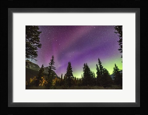 Framed Unusual STEVE Auroral Arc Across the Northern Sky at Bow LakeAlberta Print