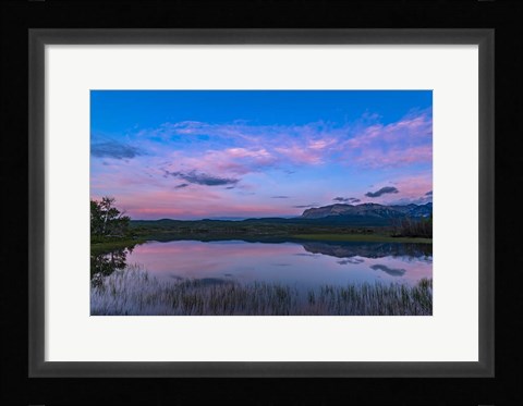 Framed Twilight at Maskinonge Lake in Waterton Lakes National Park Print