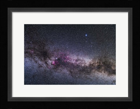 Framed Constellations of Cygnus and Lyra in the Northern Summer Milky Way Print