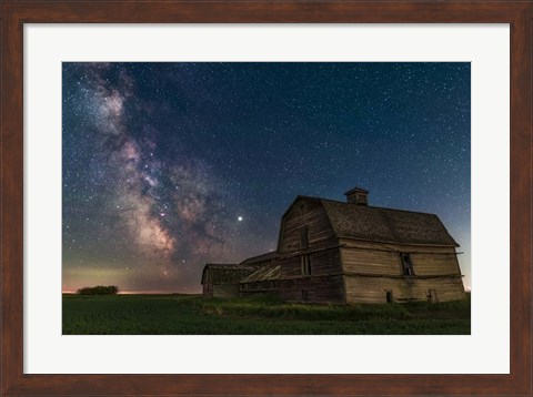Framed Galactic Centre Area of the Milky Way Behind An Old Barn Print